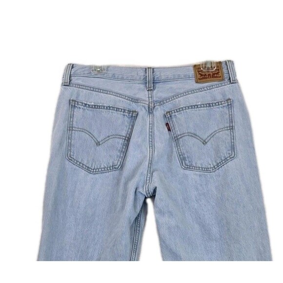 Levis Low Pro Straight Jeans Womens 29 Light Wash Ripped Distressed Cotton - Picture 5 of 16